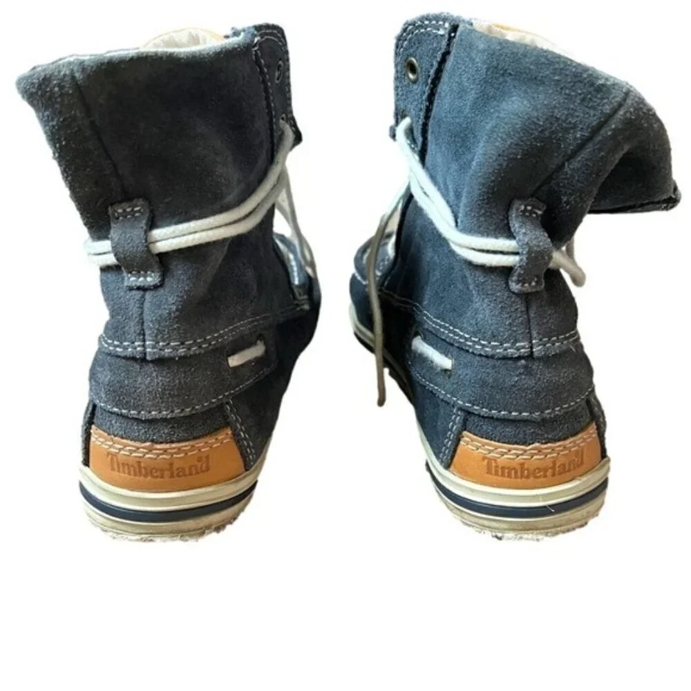 Timberland Boys Earthkeepers Navy Suede Boots Shoes size 1 School Fall